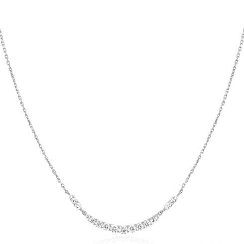 Silver Arc Pavé Necklace